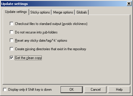 WinCVS checkout dialog