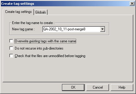 WinCVS tag dialog